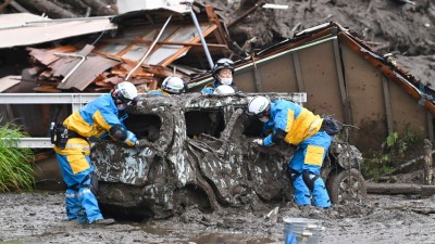 Two dead, 20 missing after mudslide rips through Japan town