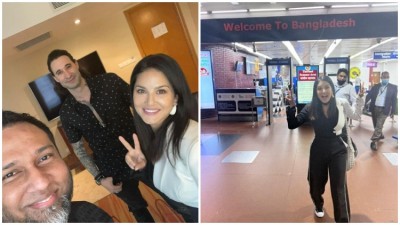Sunny Leone arrives in Dhaka, posts photo from airport